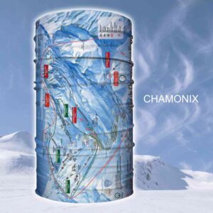 chamonix piste map on a snood, made by Wuffler
