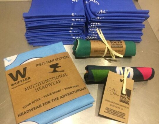 Wuffler snood in its branded packaging
