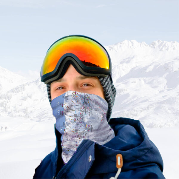 la plagne ski snood being worn la plagne ski snood being worn