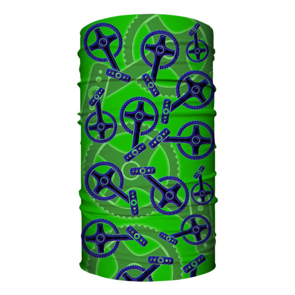 mountain biking pedal design in orange green or turquoise